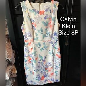 Calvin Klein floral print sheath dress